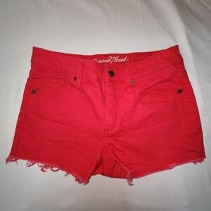Universal Thread High-rise Shortie Bright Red Cut Off Shorts Women's Size 0